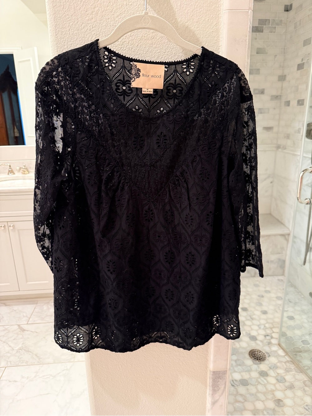 Anthropologie Black Lace Women's Top